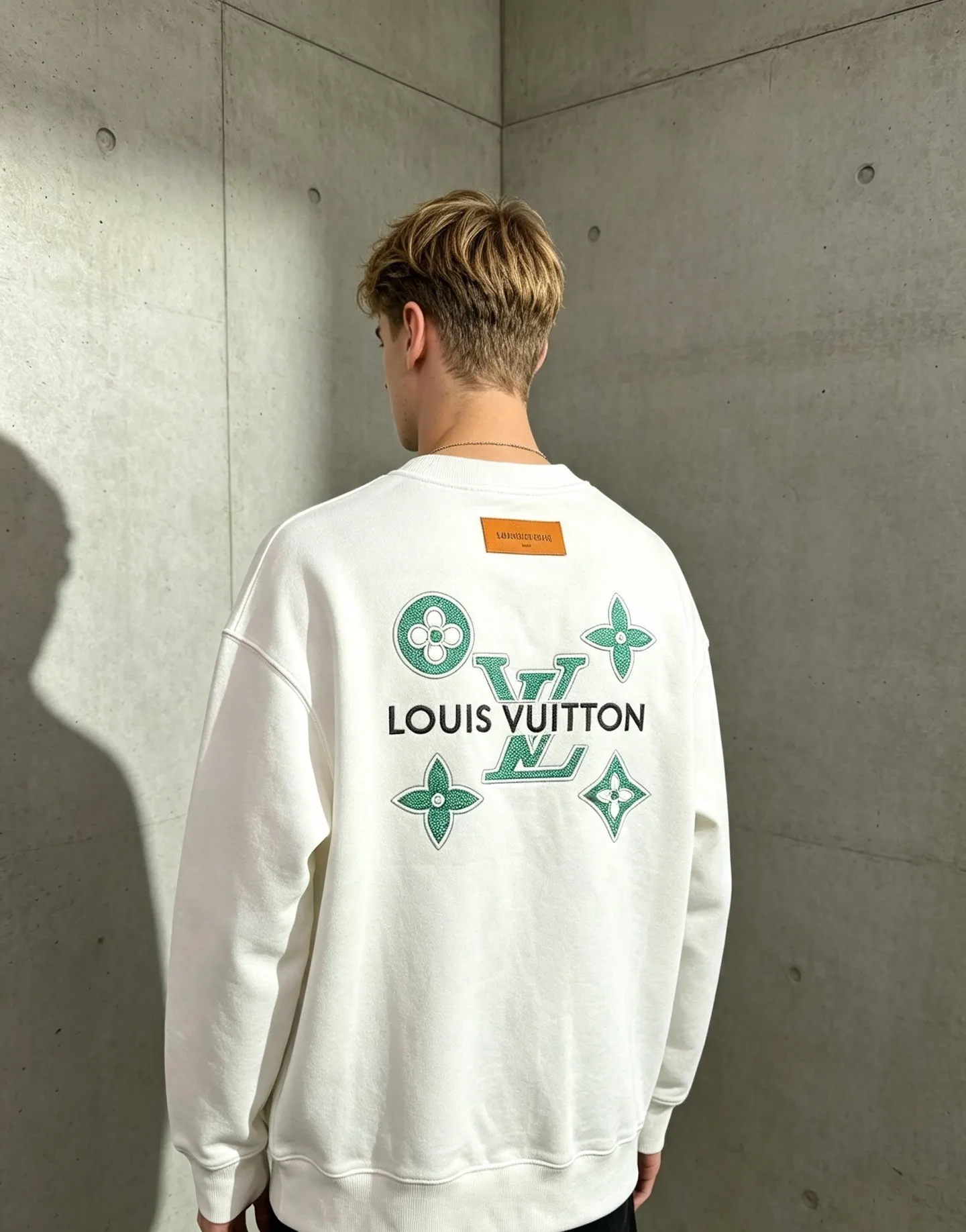 Louis Vuitton/Louis Vuitton presbyopic letter embroidered round neck sweatshirt